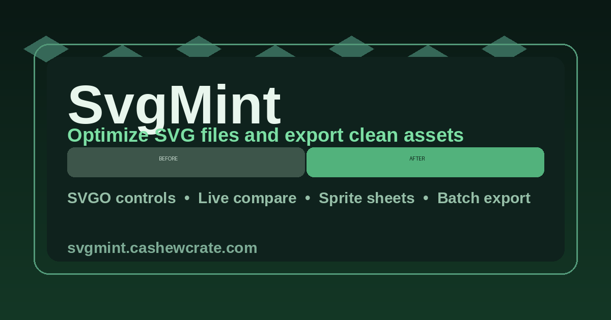 SvgMint — Optimize SVG files and export clean assets